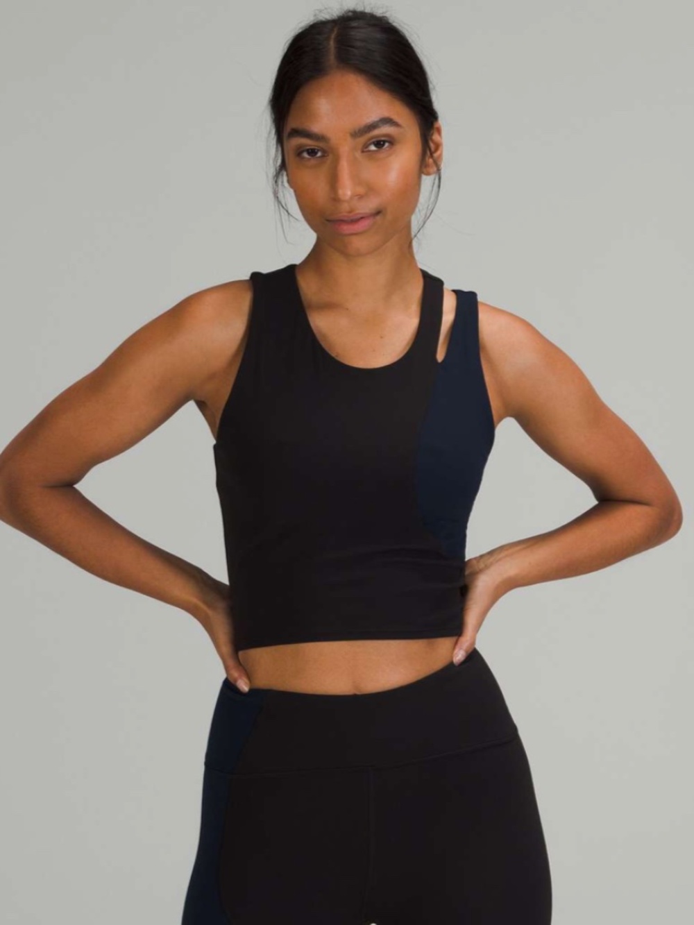Lululemon Nulu Asymmetrical Yoga Tank Top Black / True Navy Size 4